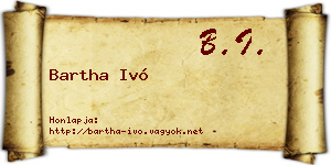 Bartha Ivó névjegykártya