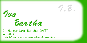 ivo bartha business card